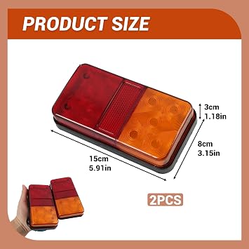 2pcs 12V LED Rear Tail Lights Waterproof Multifunctional Universal, Trailer Lights with High Visibility 30W, Lorry Accessories Indicator Lamp for Caravans, Trucks, Boats, Tractors