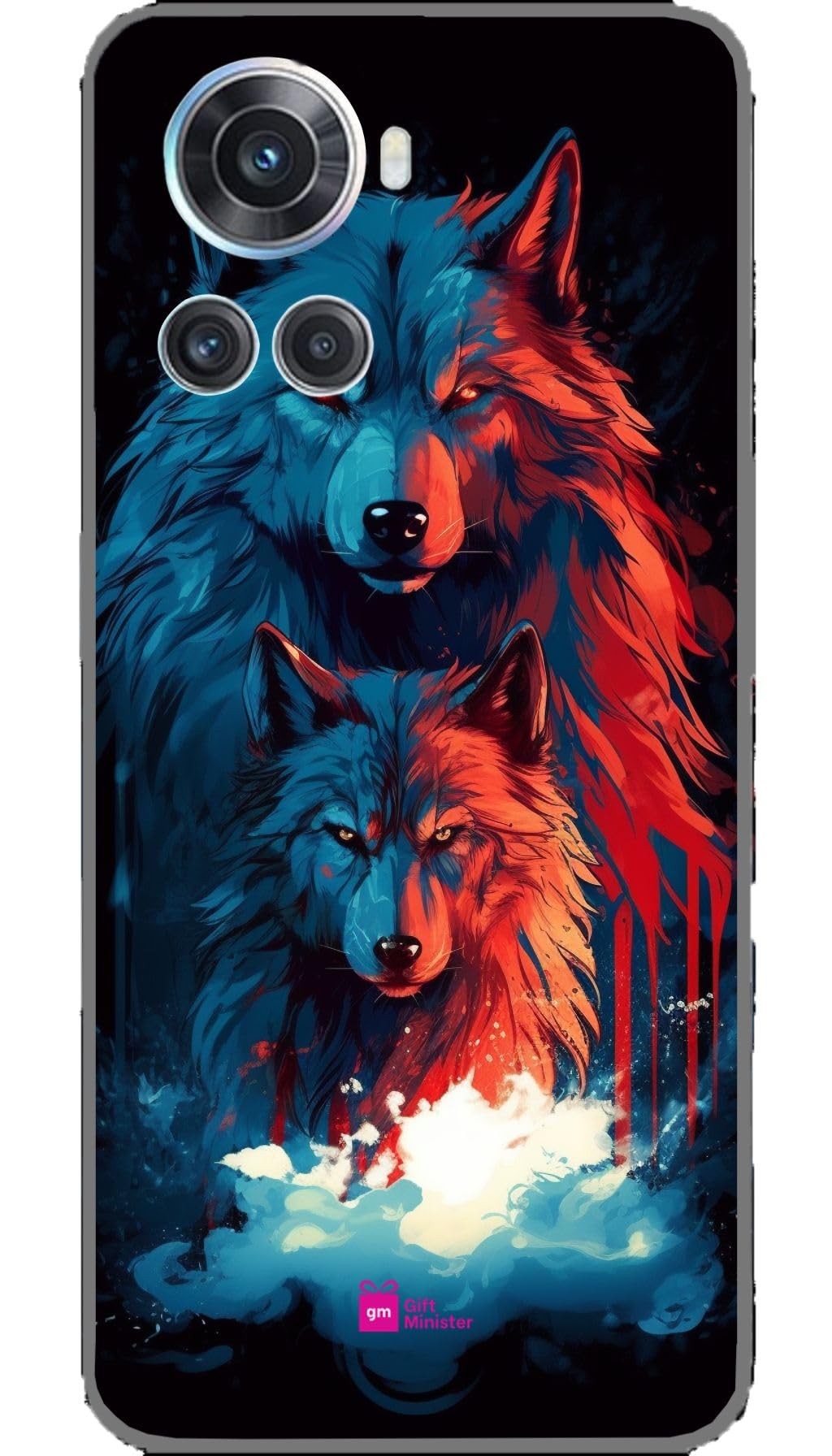 Gift Minister Silicone Designer Cover for One Plus 10 R Blacknone - Wolves Read Books Game Thrones SkyBlue Red Dynamic Chiaroscuro Projection Supernatural Creatures Fragmented Icons 1Pcs 16968
