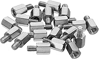 Vista 9 de PATIKIL M2x9mm+0.157 in Macho-Hembra Hex Standoff, paquete de 20 tornillos de acero inoxidable para placas base, cajas de computadora, placas