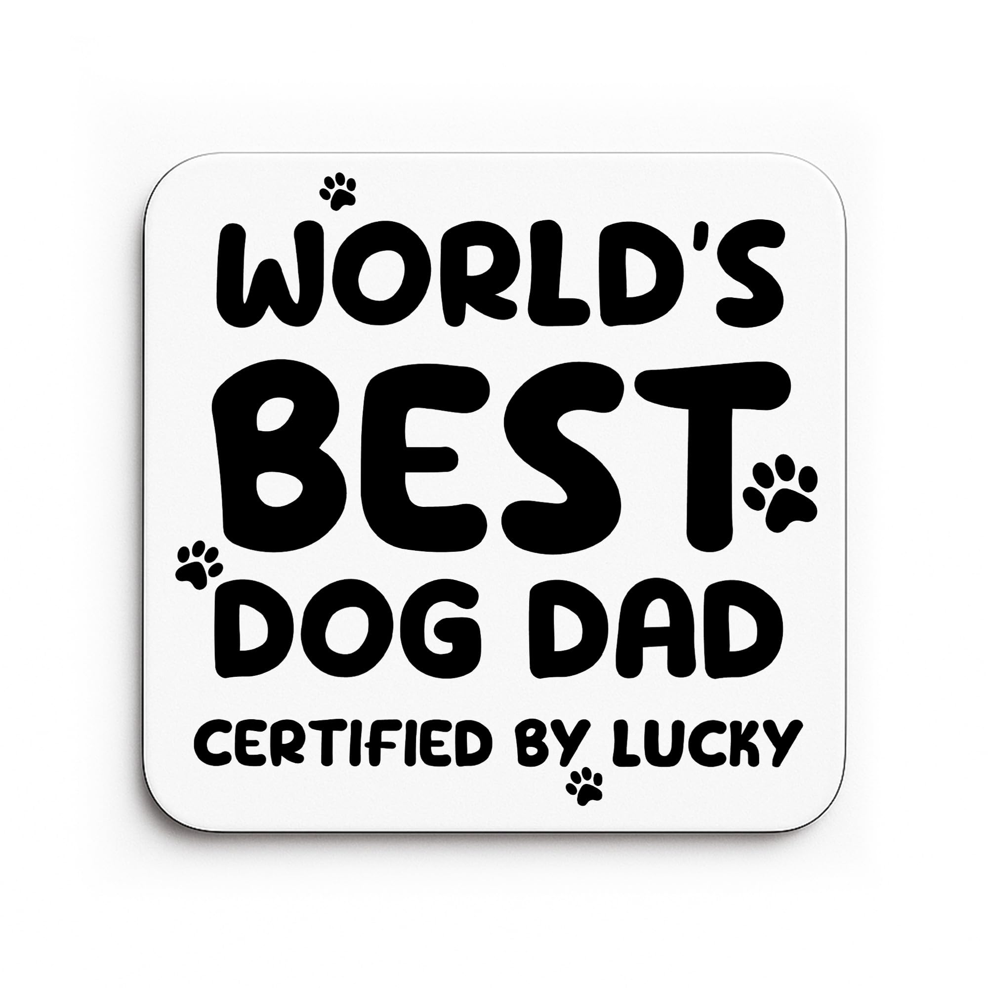 Red Ocean For Worlds Best Dog Dad From Dog Puppy Personalised Coaster Birthday Gift For Dad Gifts From Puppy Funny Present