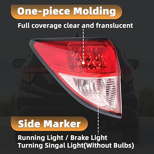 Miniatura 4 de Conjunto de luz trasera compatible con Honda HR-V HRV 2016 2017 2018, lámpara de freno trasera LED, lado izquierdo del conductor OEM HO2804109