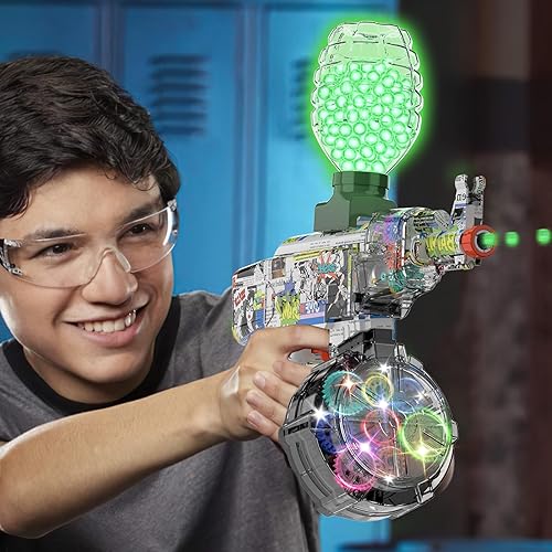 Miniatura 4 de Anstoy Tambor de bolas de gel con batería recargable iluminado giratorio Cool Gear Magazine para AKM-47 iluminado