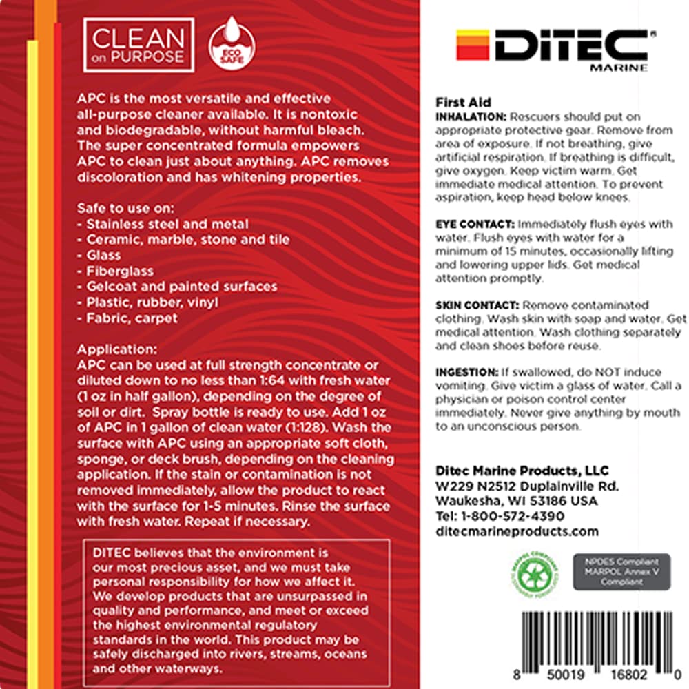 Marine All Purpose Cleaner Concentrate, 1 Gallon Detergent & Multi