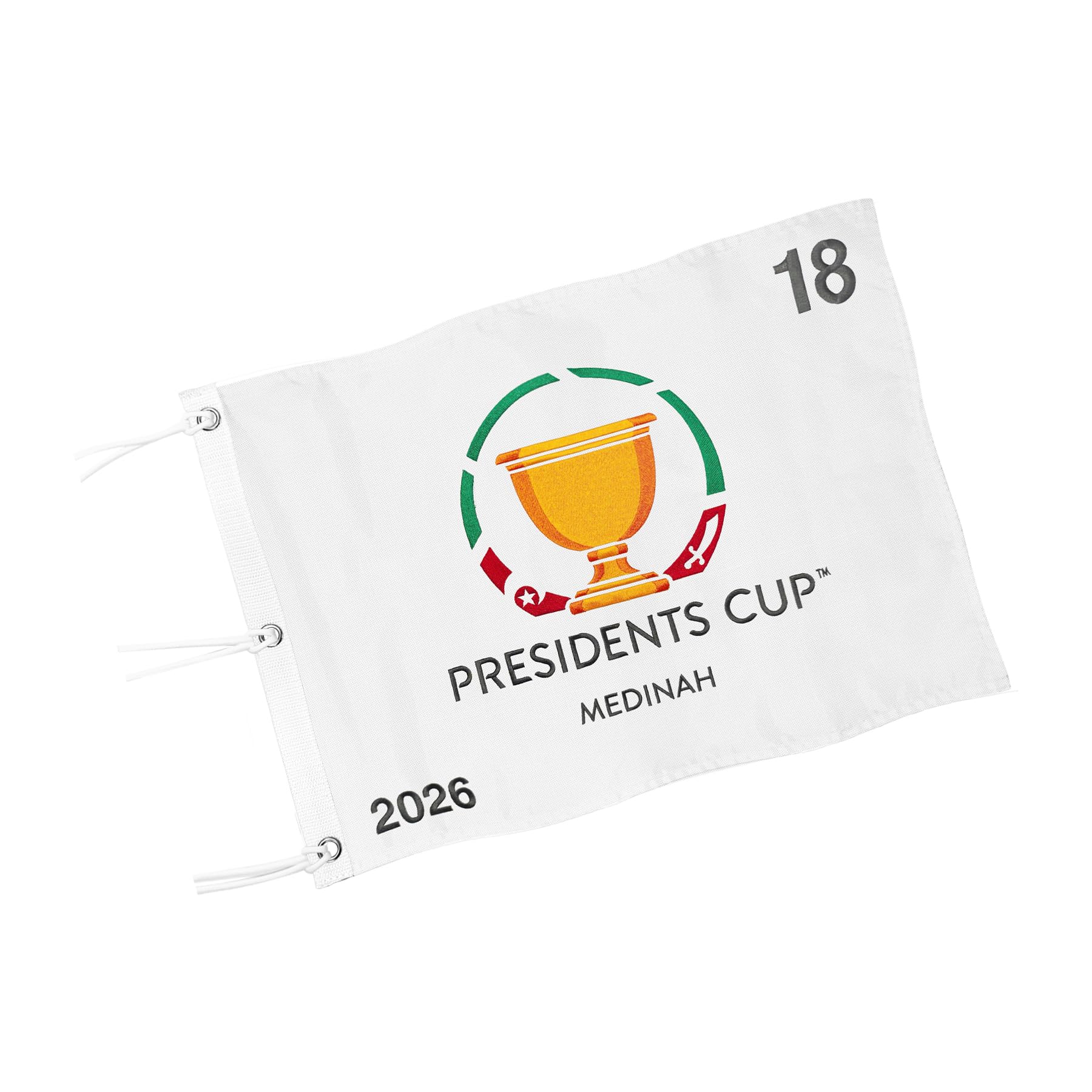 COGOLFING 2026 Presidents Cup Golf Flag 14 x 20 Inch – Single-Sided Embroidered Tournament Flag with Grommet, 420D Nylon, Backyard Putting Green, Golf Club & Golf Decor