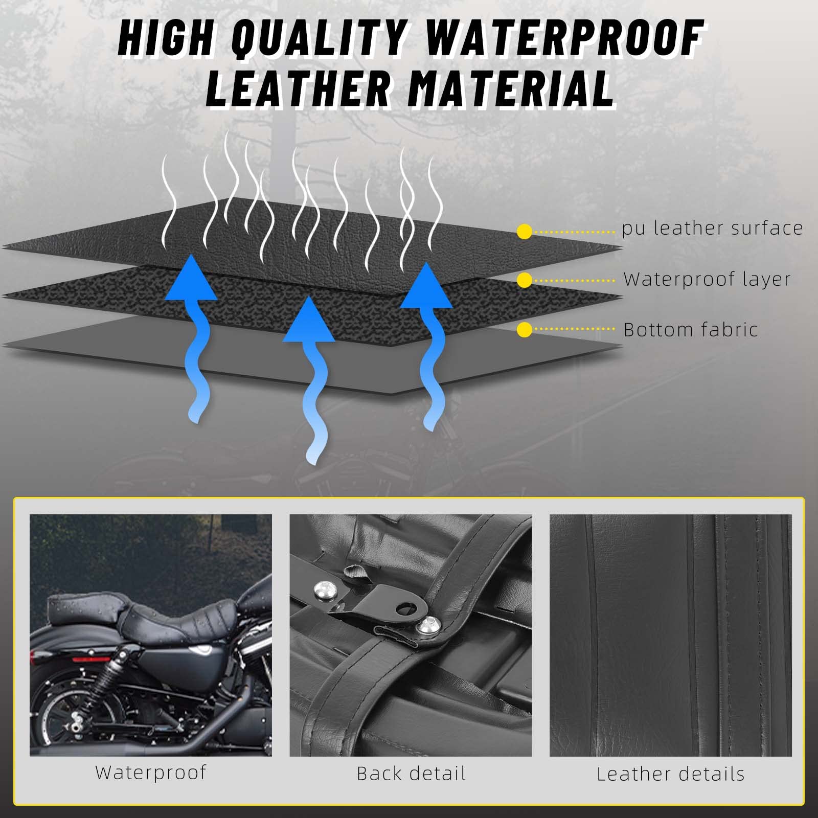 DREAMIZER Sedile Passeggero per Moto Compatibile con Harley Davidson Sportster Iron 883 XL883N 2016-2022