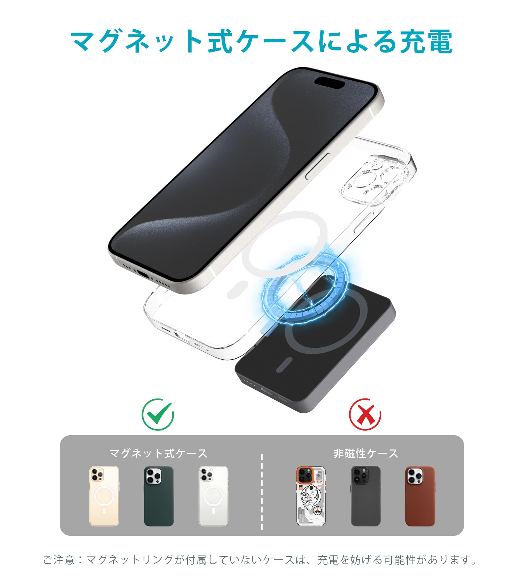 Amazon | TNTOR モバイルバッテリー マグセーフ対応 5000mAh MagSafe