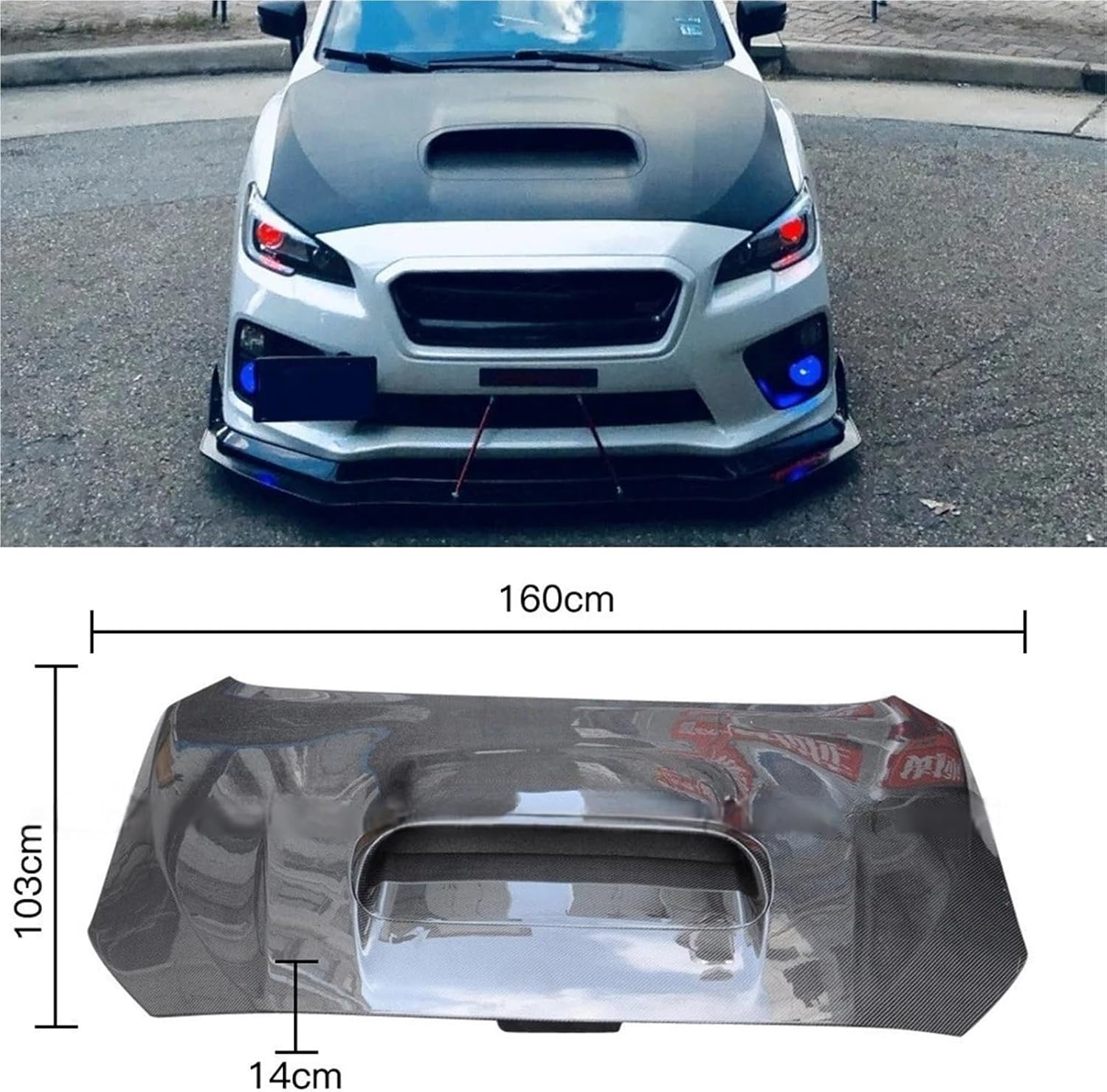 Carbon Fiber Front Engine Bonnet Hood Cover Compatible With SUBARU IMPREZA WRX STI 2017-2019