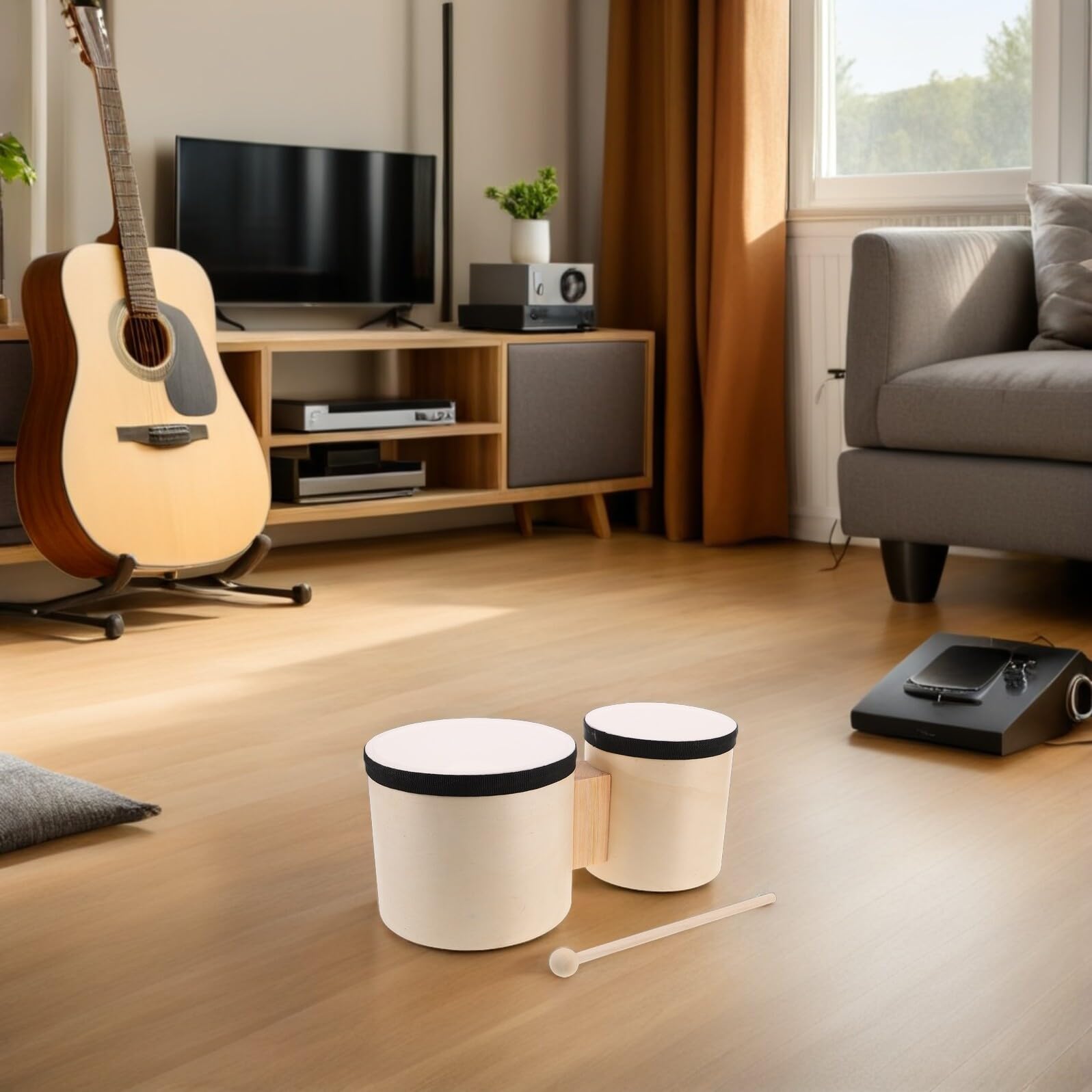 SUPVOX 1 Juegos de Percusión Musical de Madera para Adultos Practicar Instrumento de Mano con Baquetas de Madera para Aprender Música al Aire Libre