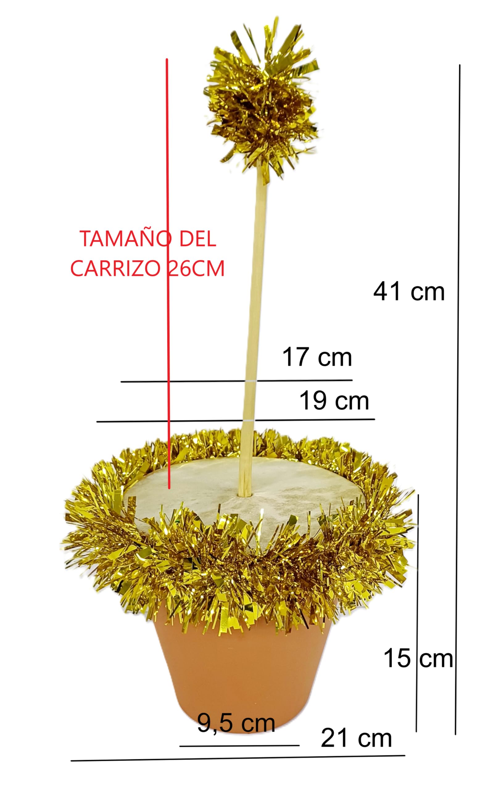 ZAMBOMBA ARTESANA, INSTRUMENTO TÍPICO PARA VILLANCICOS NAVIDEÑOS (DIÁMETRO 18CM) - DORADO