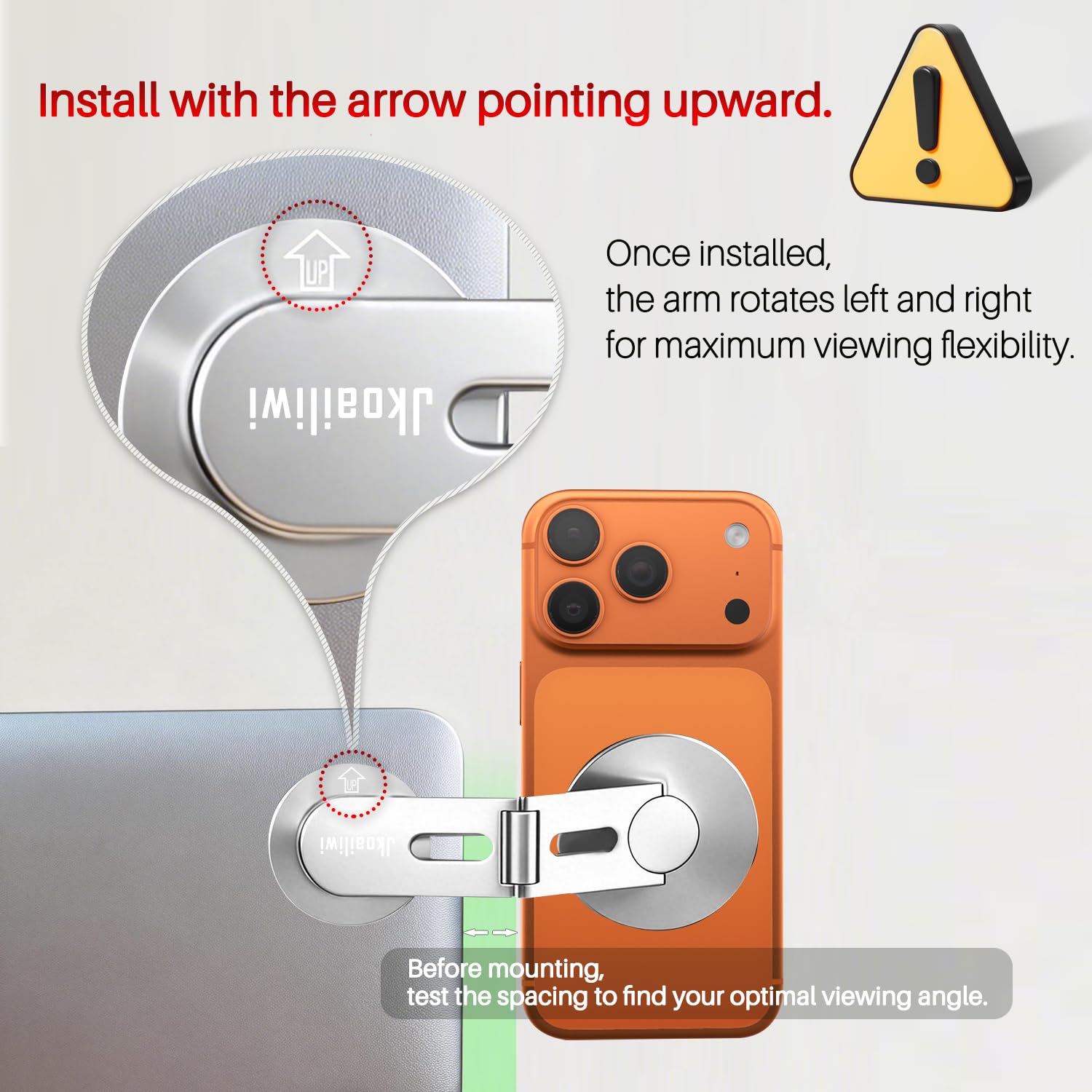 Supporto magnetico per laptop e monitor, supporto laterale nascosto pieghevole, continuità regolabile a 360°, supporto per fotocamera MagSafe iPhone 12-17 Air Pro Max, adatto per Tesla Model