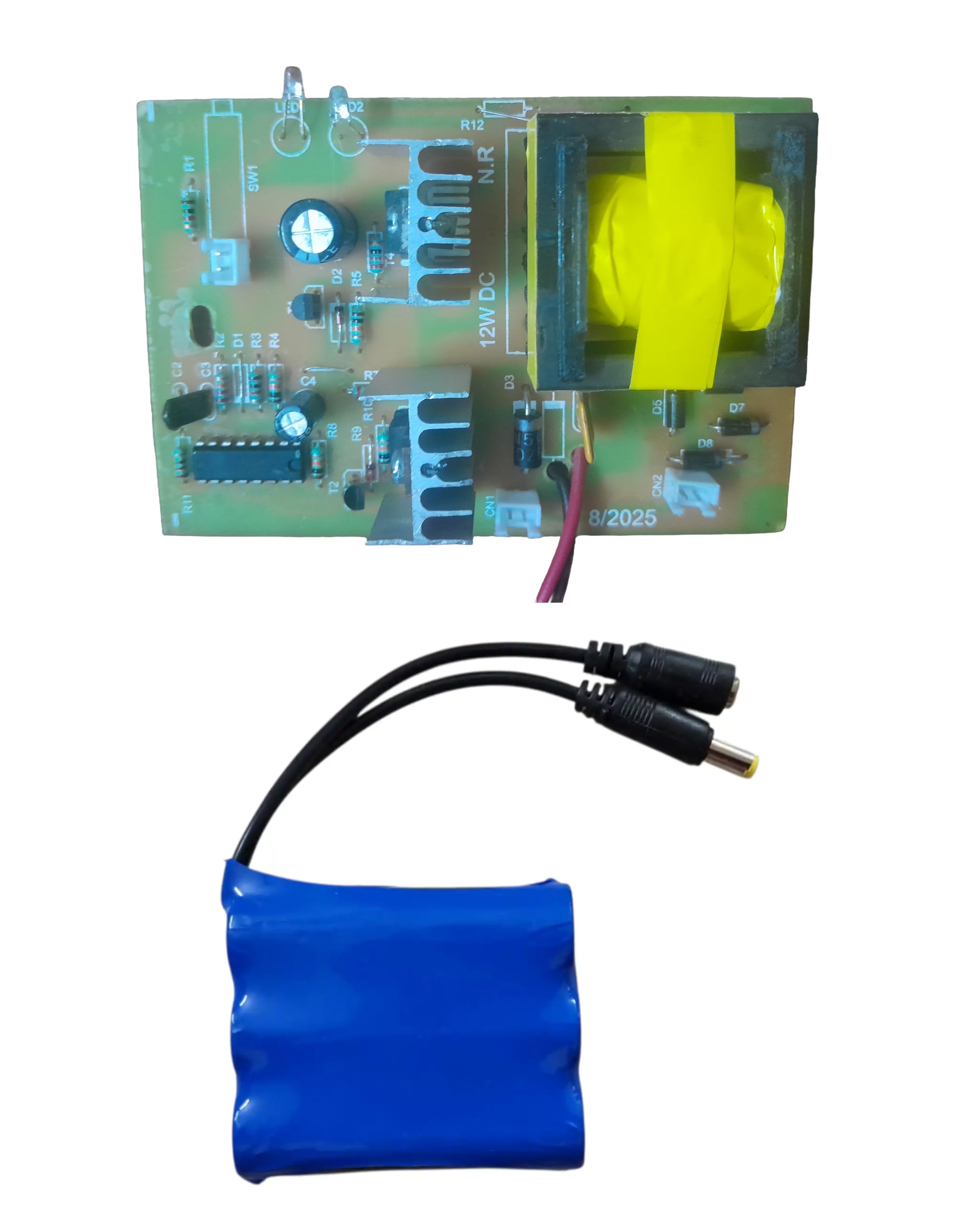Sam Combo Of 12 Volt To 220 Volt Convertor Kit 100 Watt Load Support Dc to Ac Convertor 100 Watt With 12 Volt 1.2 Ah Battery-image-48