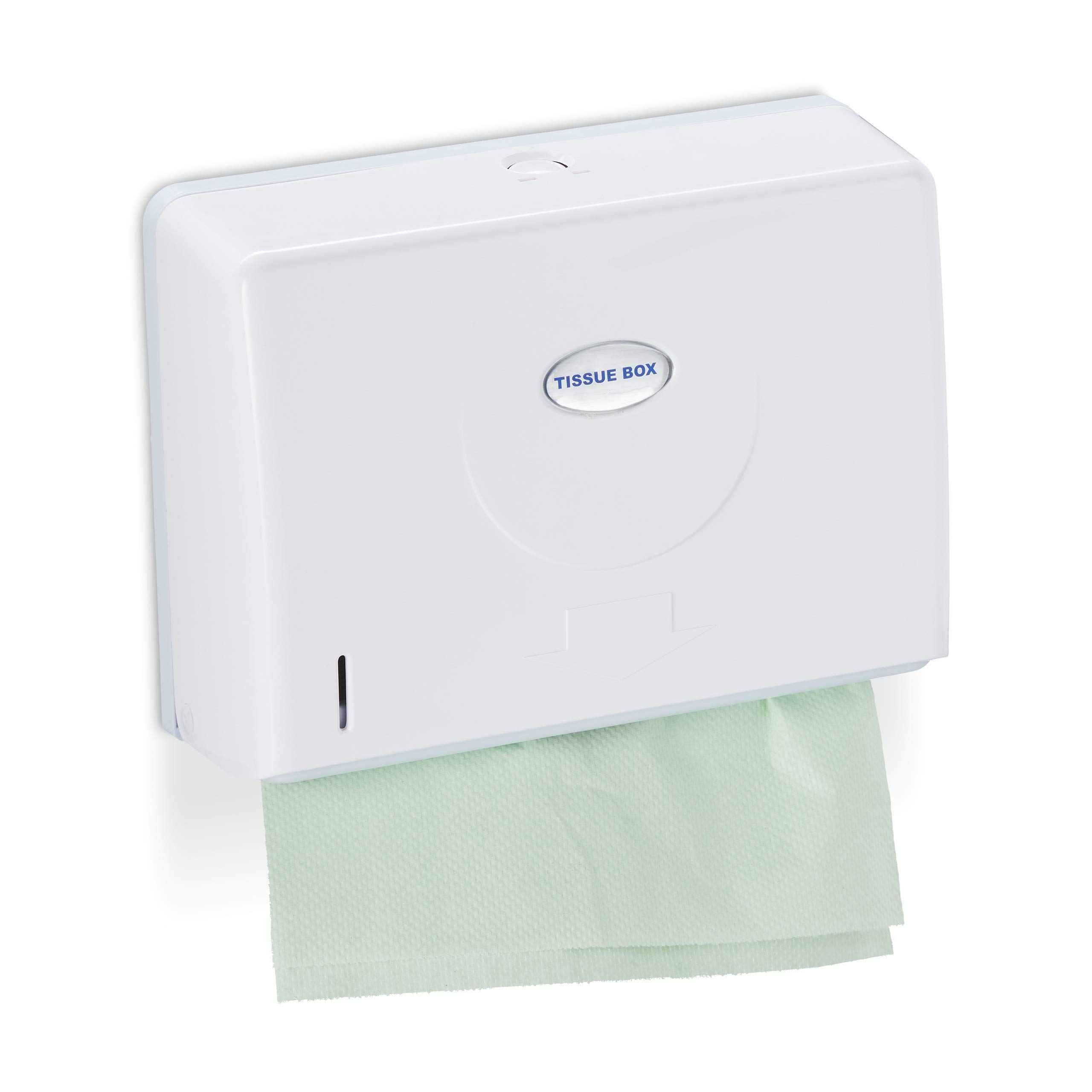 Relaxdays 2X Distributore Carta Asciugamani, da Muro, Sistema H2, Dispenser salviette HxLxP: 20,5 x27,5 x 10 cm ca. Bianco