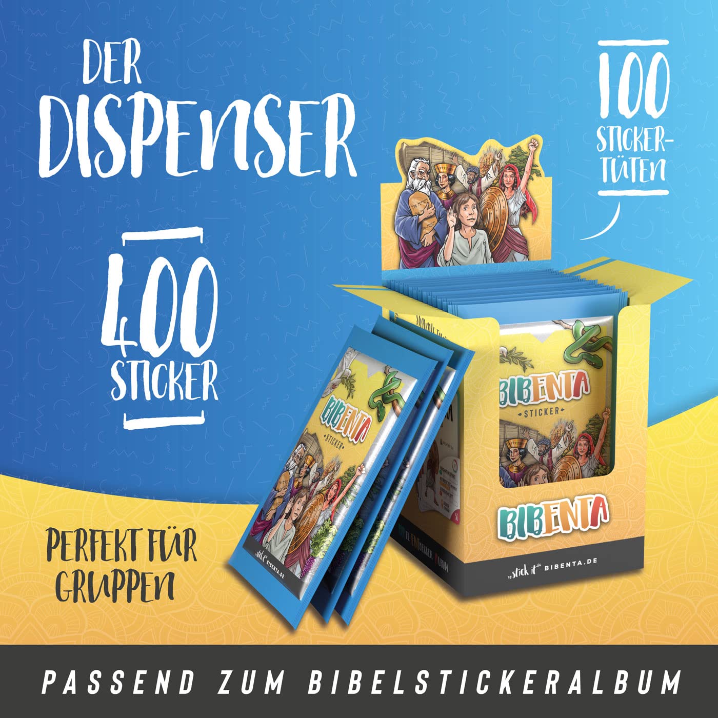 Stickertüten Interaktive Kinderbibel (Dispenser 100 Sticketüten Booster)