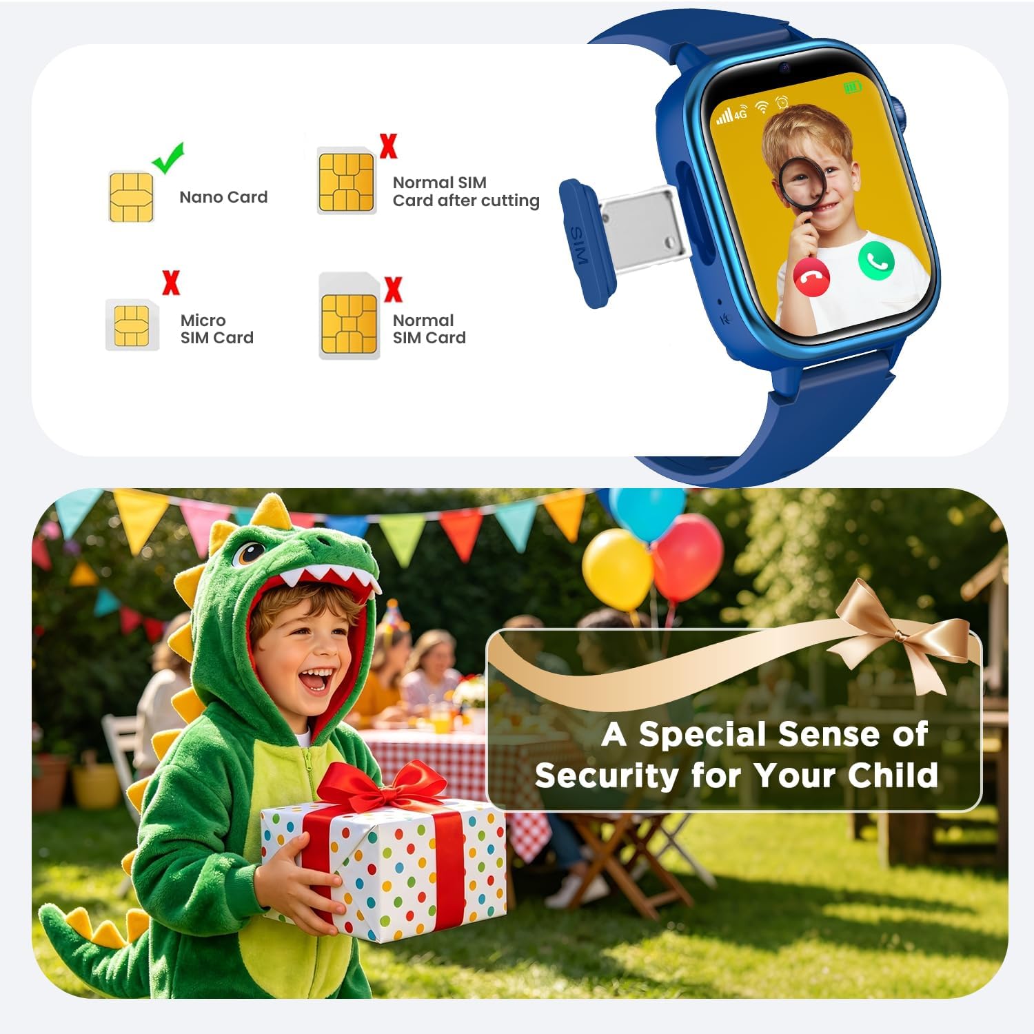 Nuevo 4G Reloj Inteligente Niño con Videollamada & GPS, Smartwatch Niños con SOS, Chat de Voz, Modo Escuela, Podómetro, Despertador, Monitor de Sueño IP68 Impermeable Regalo para Niños Niñas, Azul 8