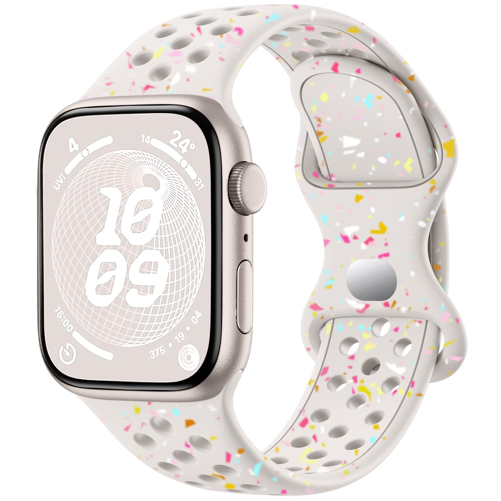 CeMiKa Sport Cinturino Compatibili con Cinturini Apple Watch 38mm 40mm 41mm per Donne Uomini Ecologici Riciclabili in Silicone Traspirante Cinturino per iWatch Serie 9 8 7 6 5 4 3 2 1 SE, Galassia