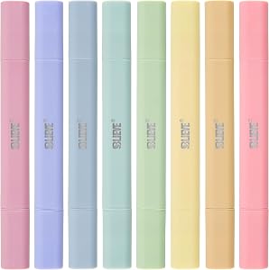 BLIEVE Bible Highlighters No Bleed Through, Pastel Colors, Dual Tip, 8 Pack