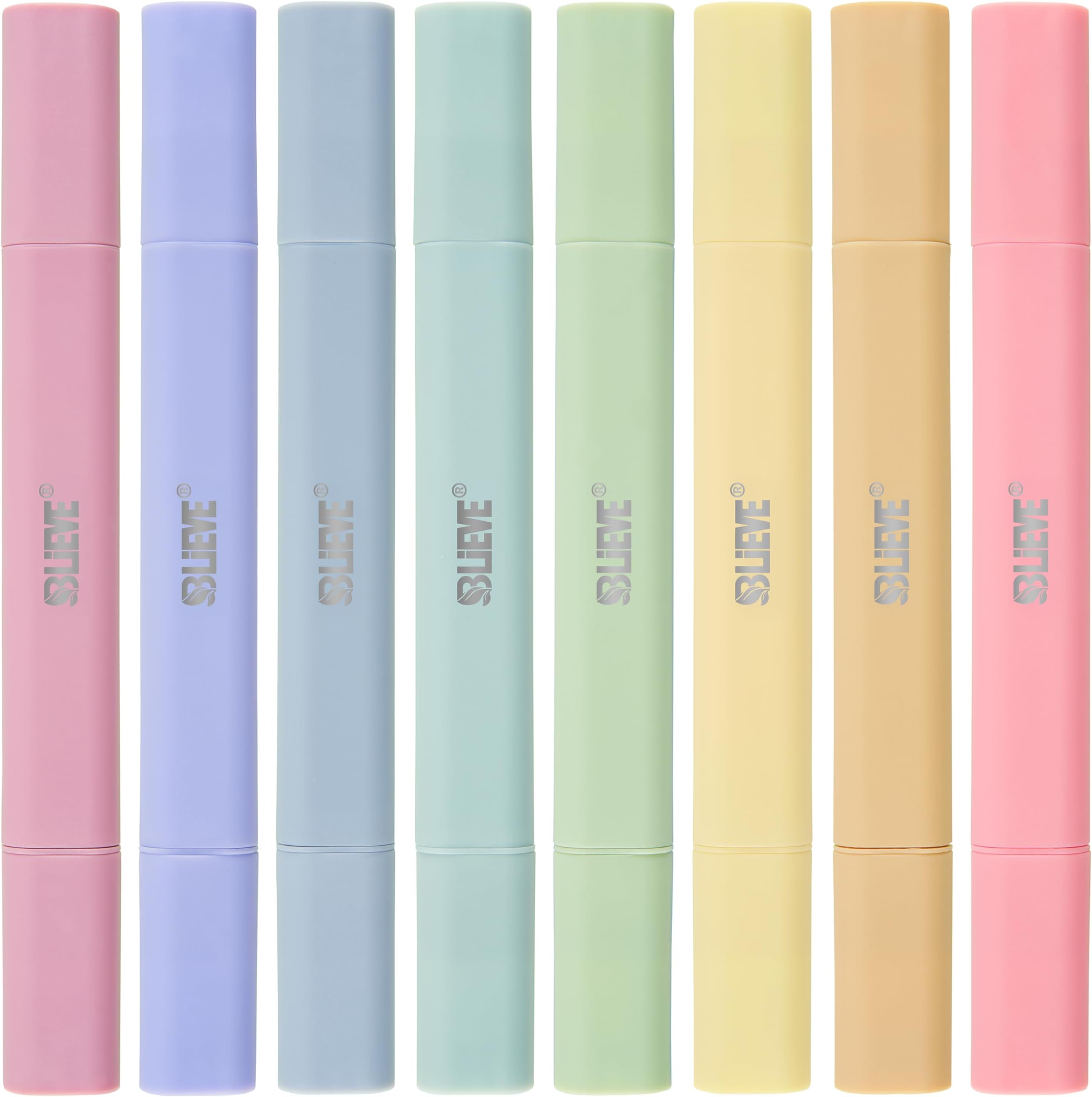BLIEVE- Aesthetic Bible Highlighters No Bleed Through Assorted Colors, Cute Highlighter Dual Tip For Journaling Supplies And School Accessories, Bible Highlighters And Pens No Bleed (CANDY)