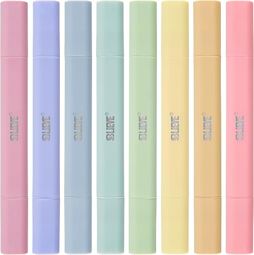 BLIEVE - Resaltadores estéticos de la Biblia que no se traspasan, varios colores, lindo resaltador de doble punta para suministros y accesorios de