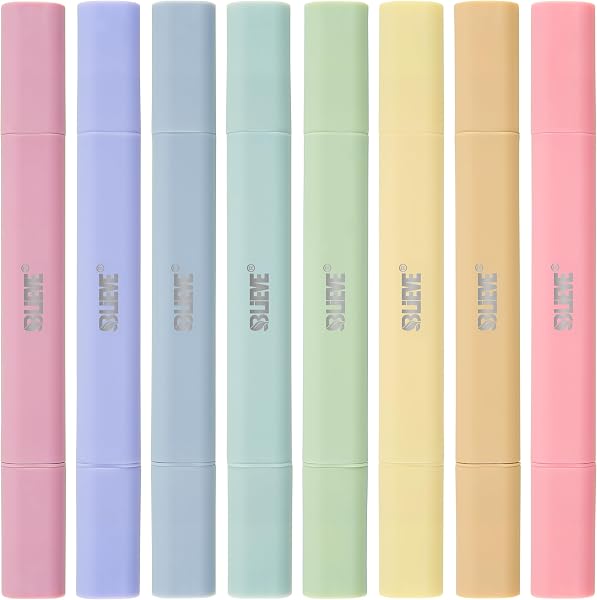 BLIEVE Bible Highlighters no Bleed Through, Pastel Colors, Dual Tip, 8 Pack