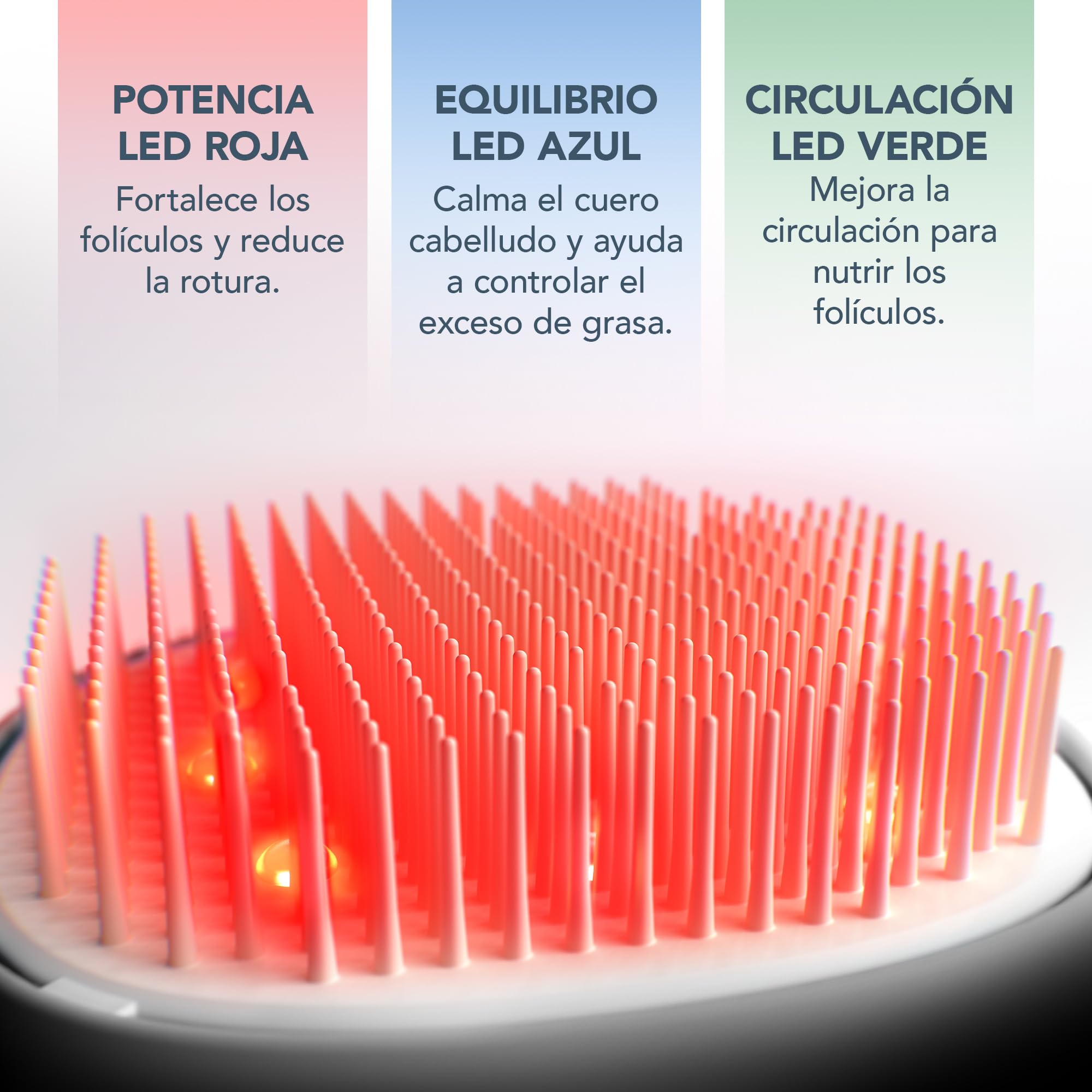 FOREO FLIP Play Advanced LED Light Hairbrush - Multi-Functional 3-in-1 Hair & Scalp Tool with Red, Blue & Green Light Modes – Designed to Support Scalp and Hair Appearance - Midnight Magic!