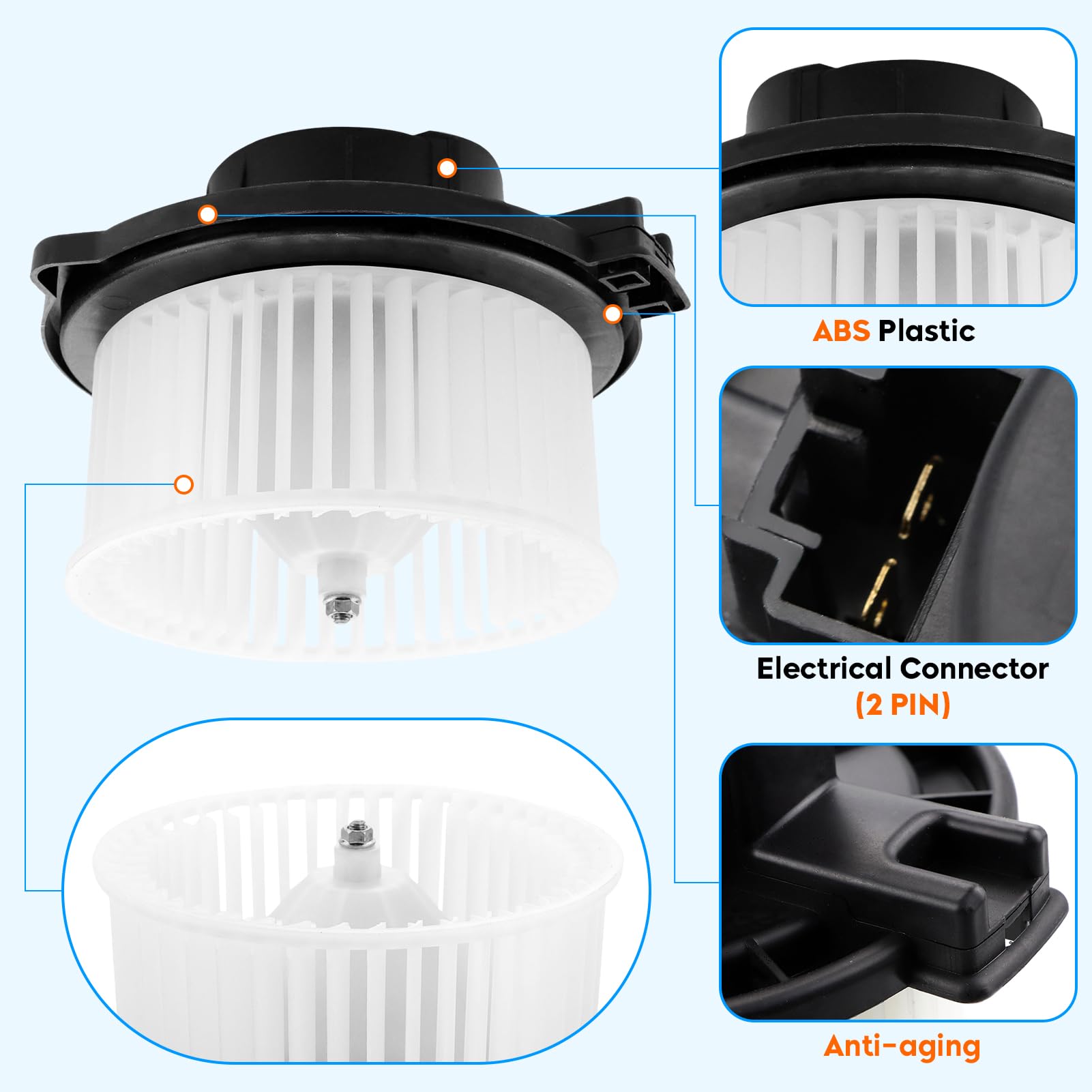 Amazon | Youxmoto ABSプラスチック HVAC ヒーターブロワーモーター
