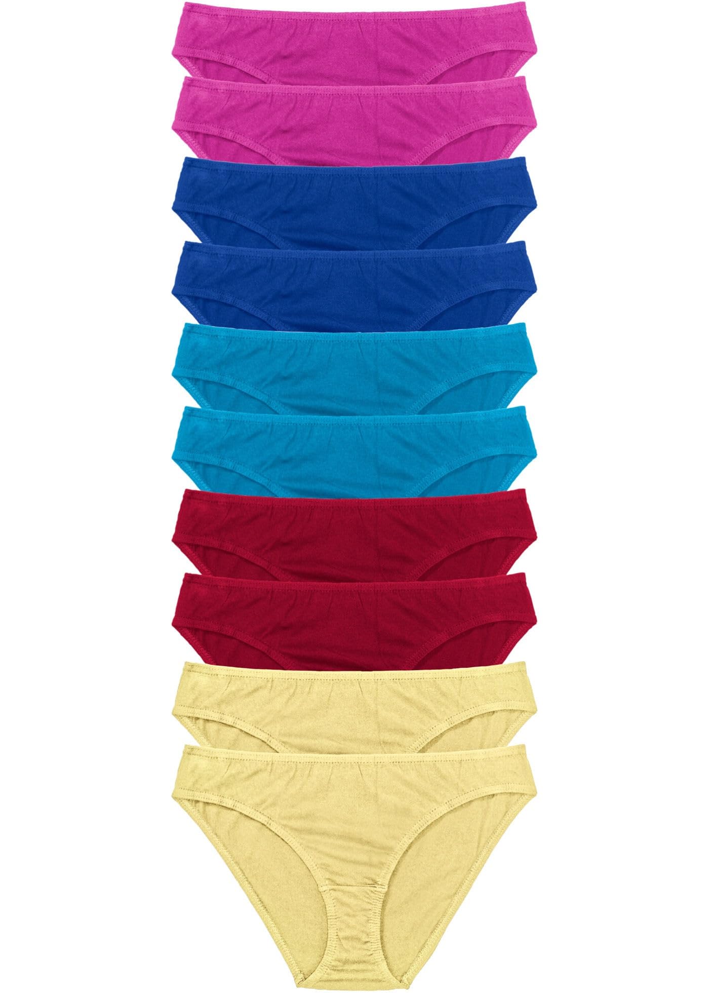 10er-Pack Damenslips Sophia Slip im Multipack aus Baumwolle Unterhosen in 5 Farben, Größe 36/38, 40/42, 44/46, 48/50, 52/54 (52/54)