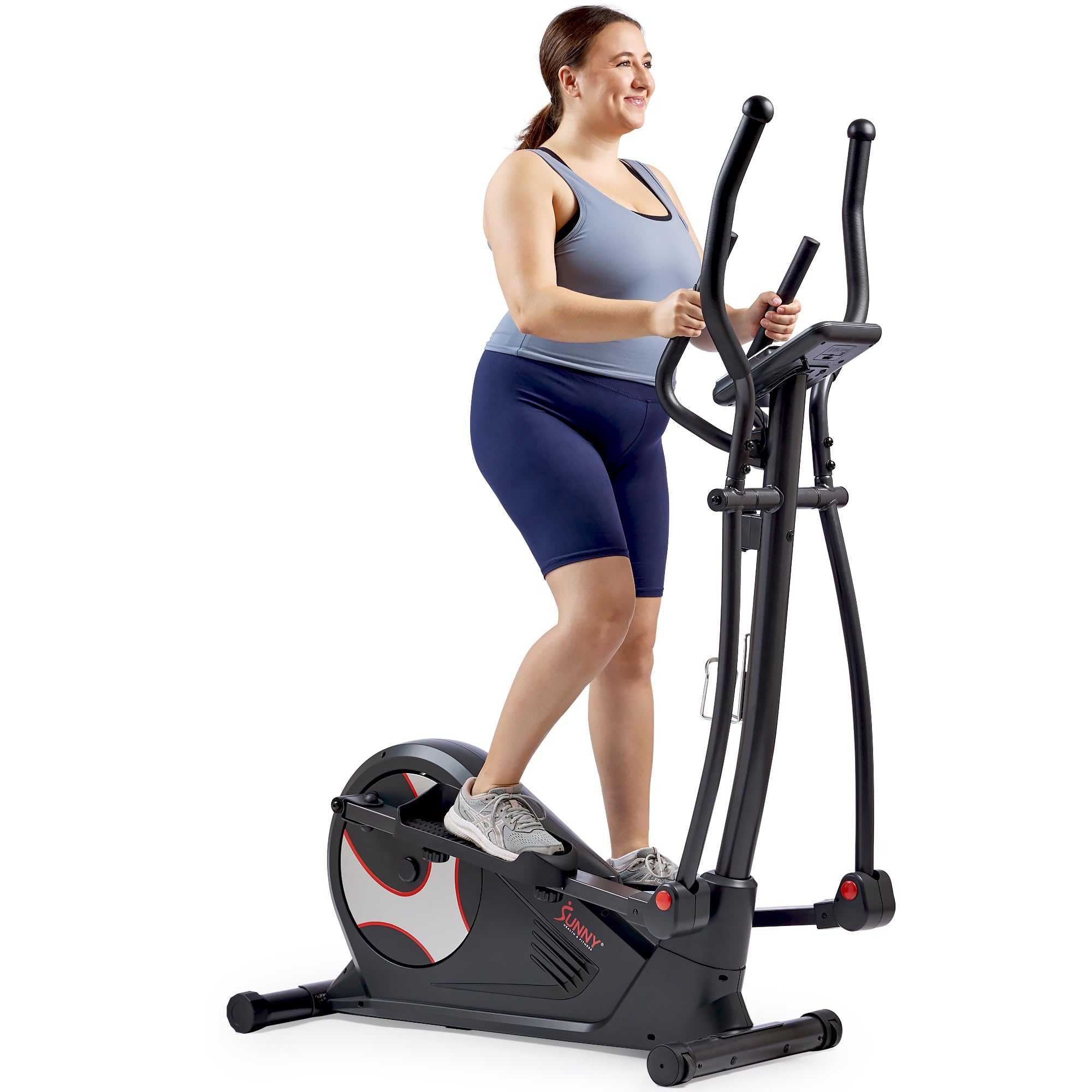 Sunny Health & Fitness Smart Elliptical Full-Body Cross Training Machine w/Extended Stride, Cardio Exercise Trainer for Home, Free SunnyFit App Bluetooth Connection, Optional 12" or 16" Stride Length