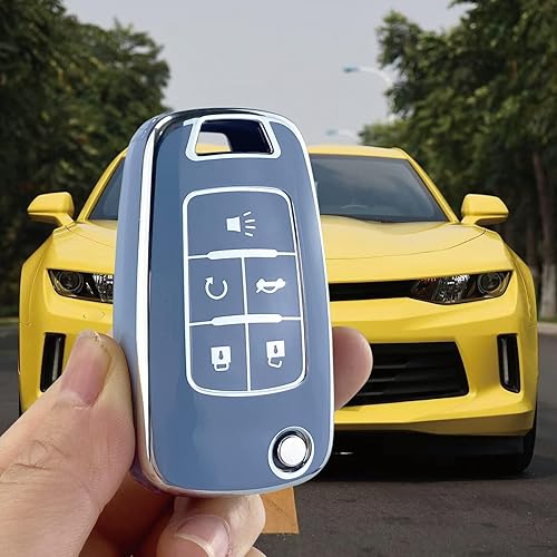 Miniatura 4 de Yuebutor Funda para llavero compatible con Chevy Camaro Cruze Malibu Equinox Trax Volt Impala Sonic Spark Aveo Orlando Gmc Terrain Buick Regal