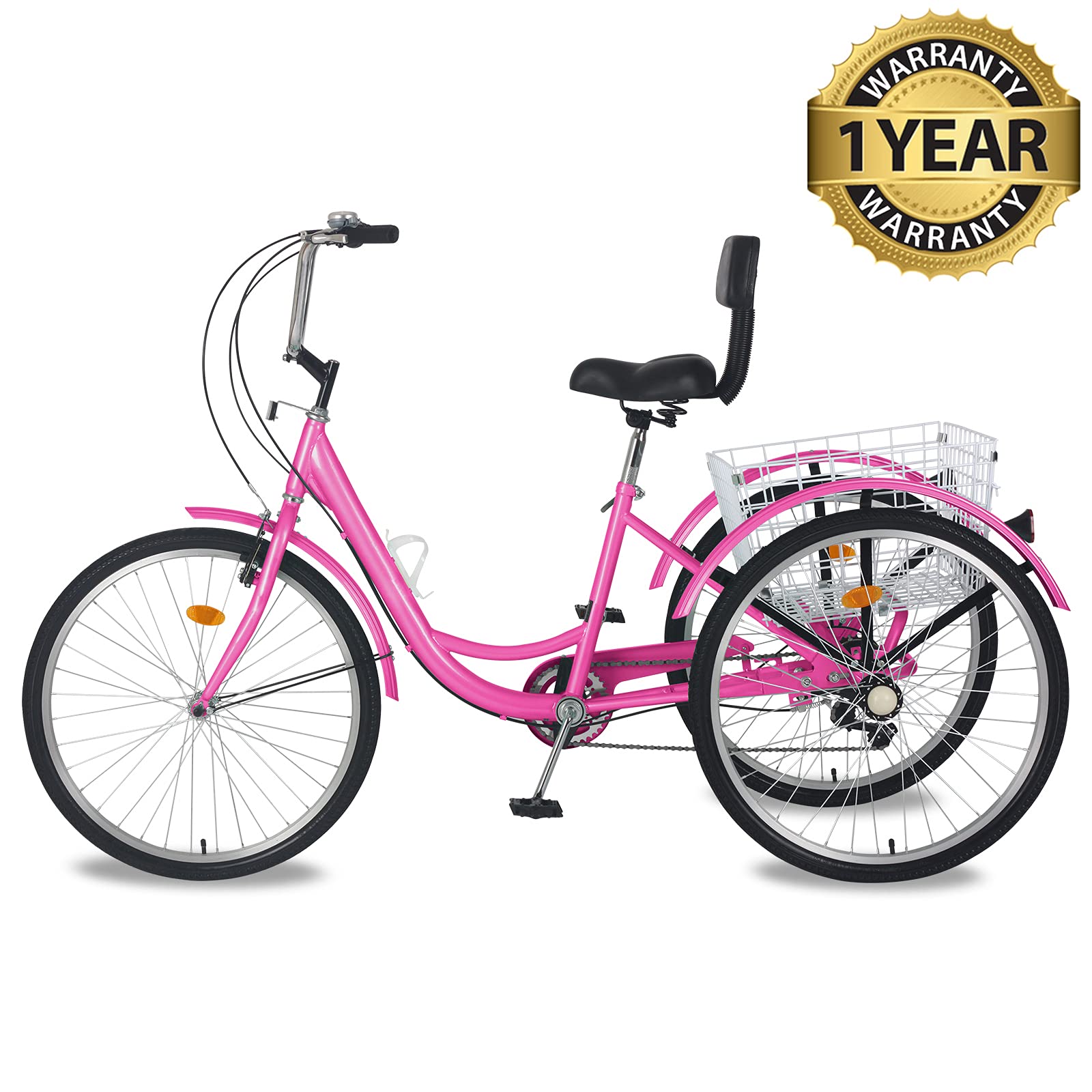 Slsy Adult Tricycles 7 Speed, Adult Trikes 20/24 / 26 inch 3 Wheel Bikes, ThreeWheeled Bicycles