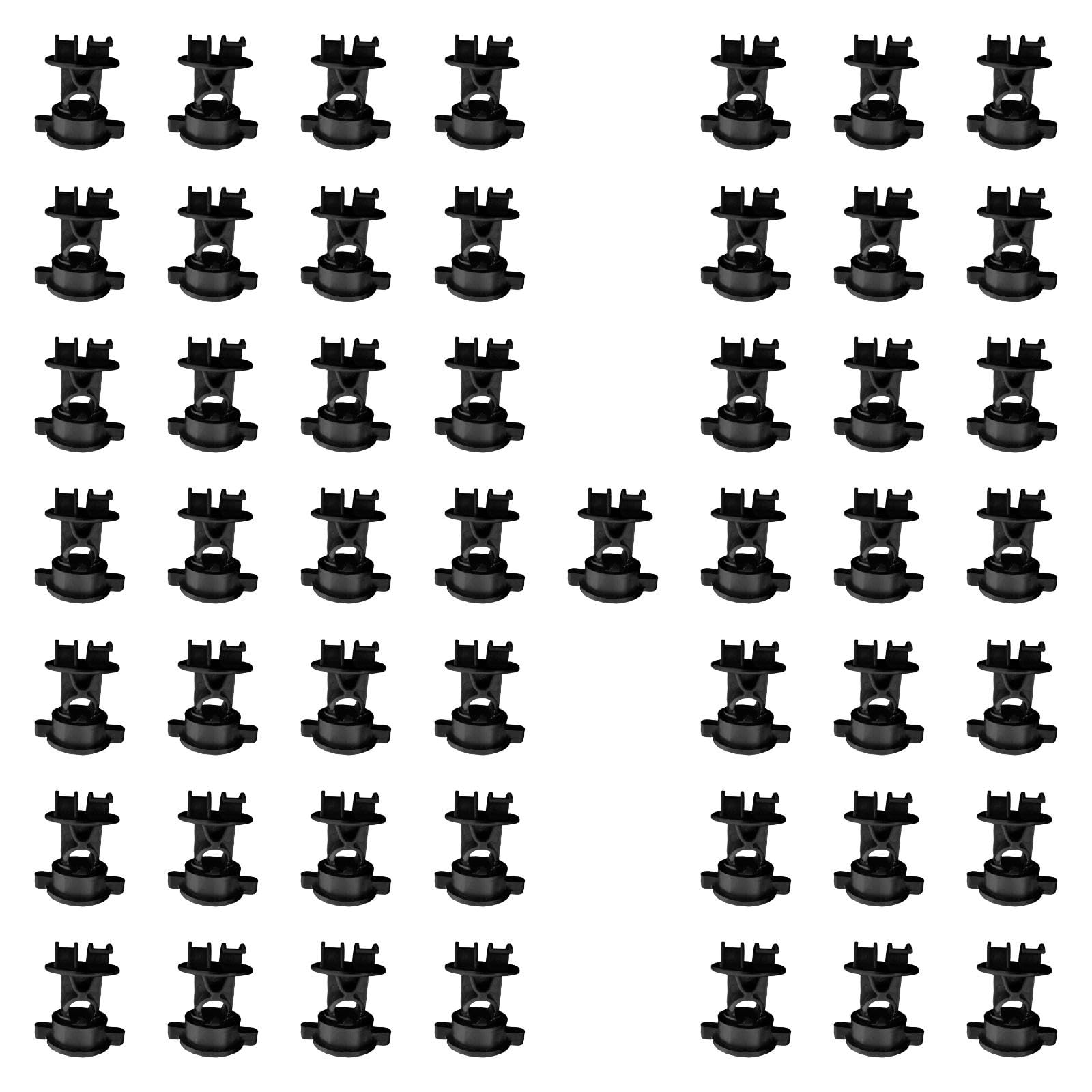 Fenteer 50 aisladores para eléctricas con Clips de Varilla Intermedia de 9,5 mm de diámetro, aisladores de Poste Redondos con Tornillos Apretados para, Negro