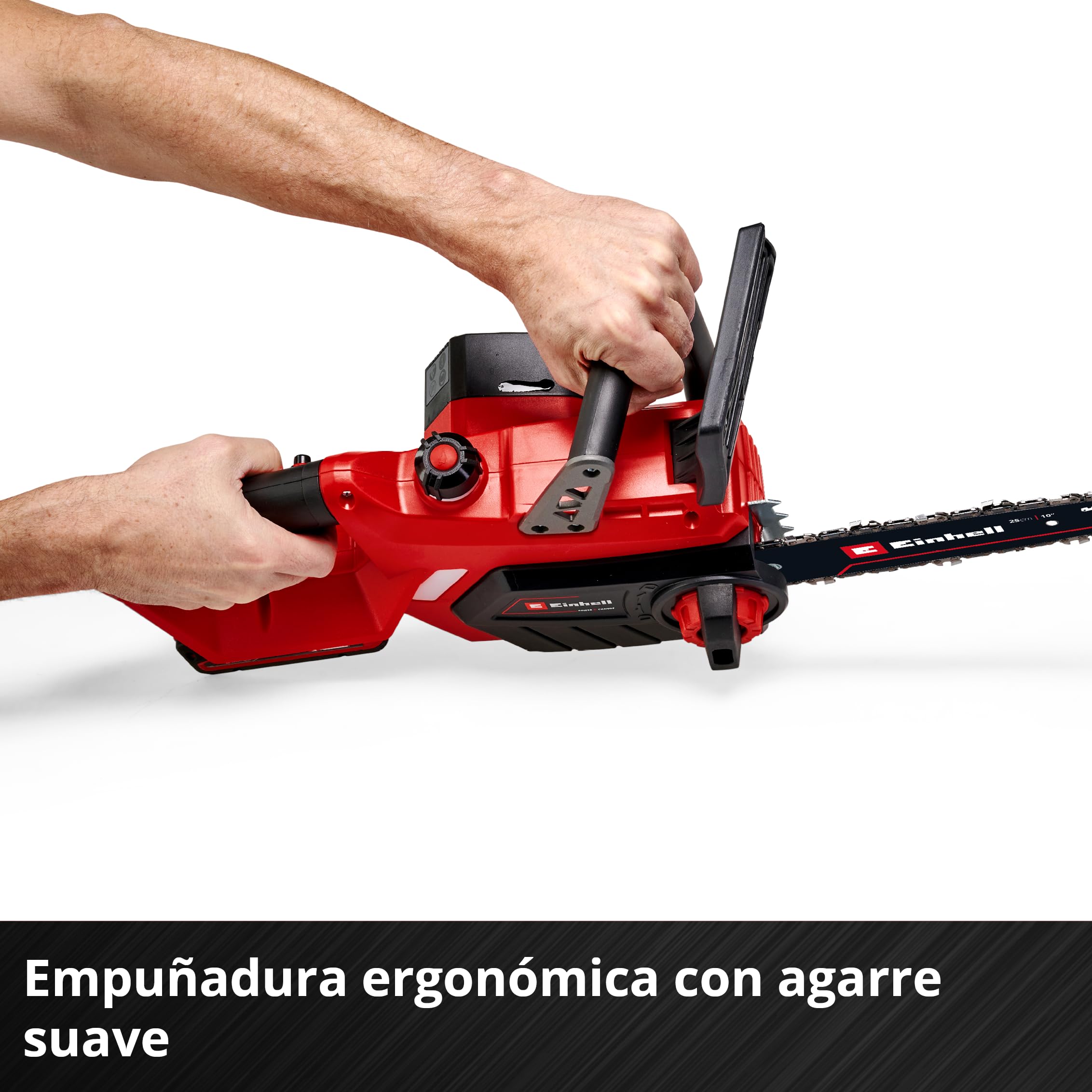 Einhell Motosierra con batería GE-LC 18/25-1 Li Kit Power X-Change (18 V, 23 cm de longitud de corte, 4,5 m/s velocidad de cadena, lubricación de cadena automática, incl. 1x 3,0 Ah + cargador)