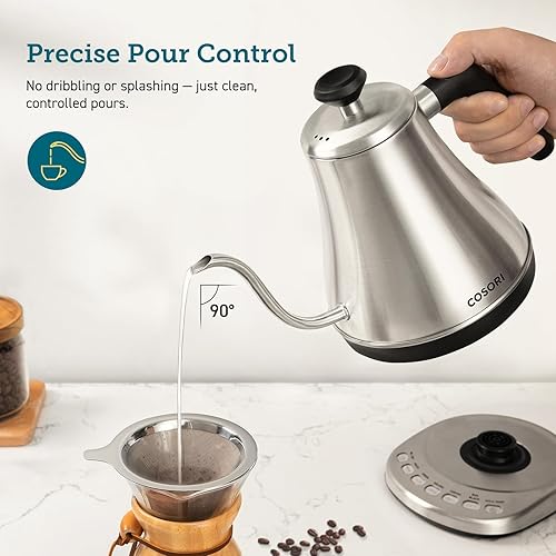 Miniatura 6 de Air Fryer Pro LE - Freidora de aire de 5 cuartos de galón, rápida y fácil, hasta 450  y hervidor eléctrico de cuello de cisne con 5 ajustes