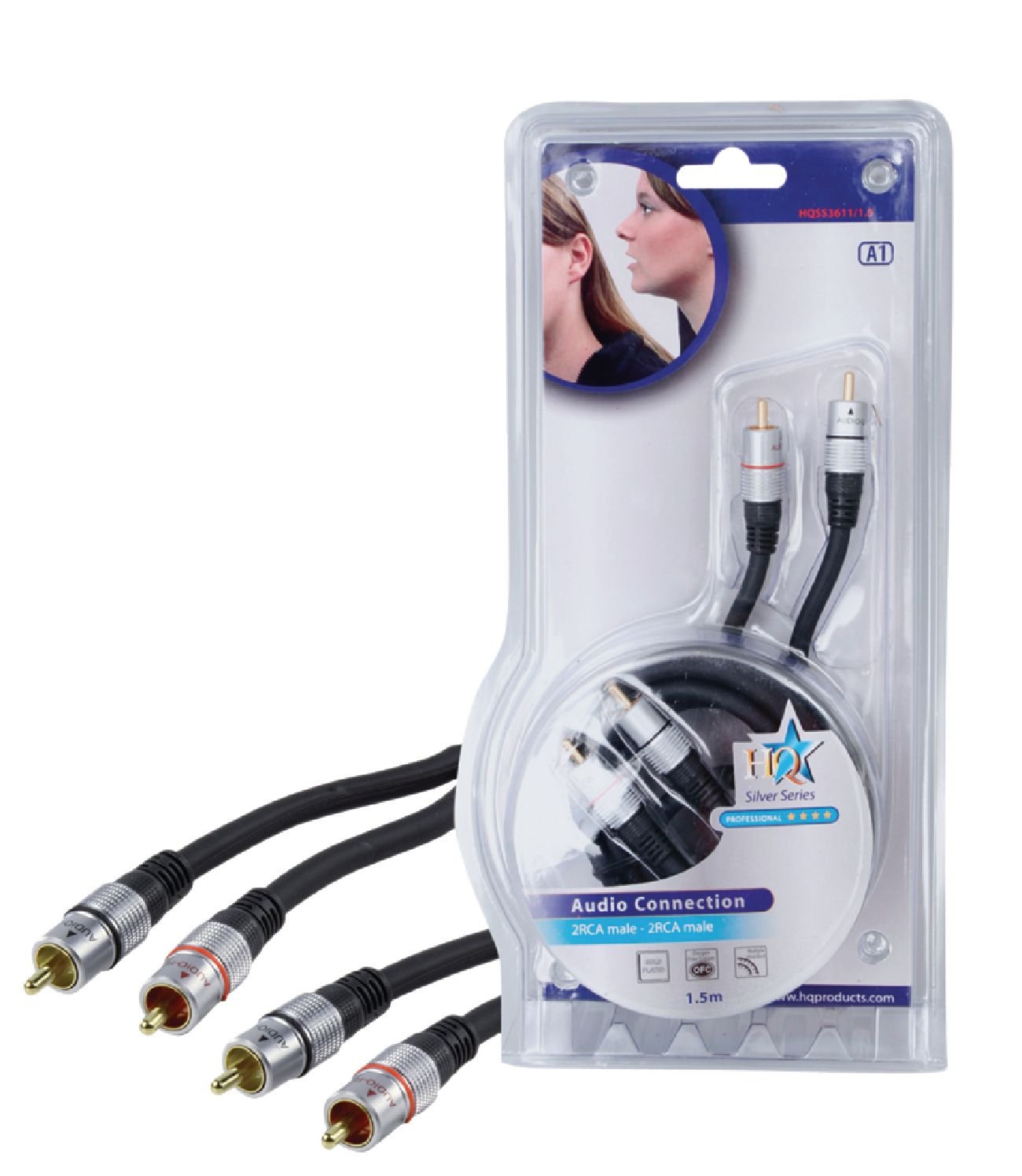 Cavo RCA vintage in 2 x 1,5 m / connettori placcati in oro/RCA
