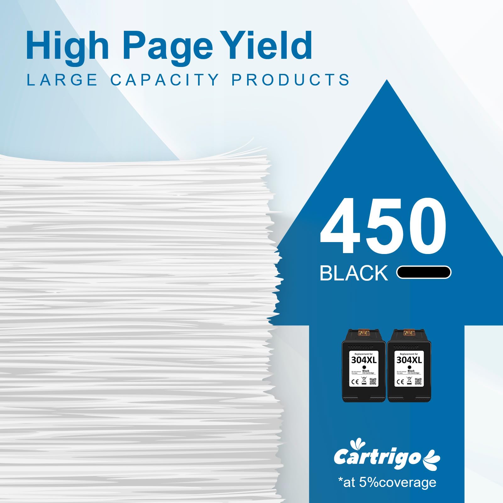 304XL Cartuchos Compatibles HP 304 para Envy 5000 Deskjet 3750 2630 (2 Negro)