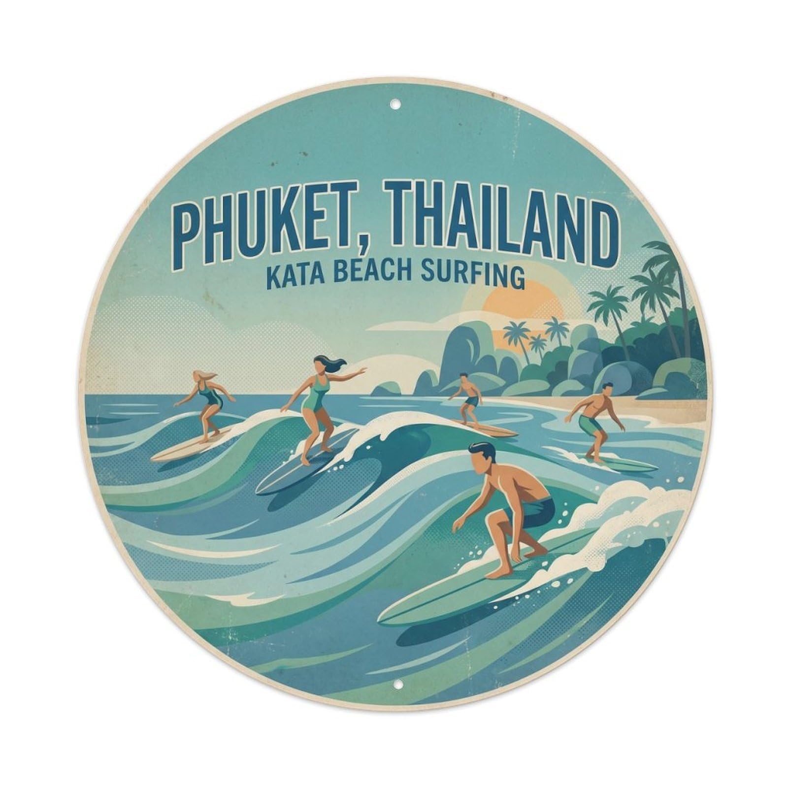 Phuket Kata Beach Surfing Water Sports Boat Travel Metal Tin Sign