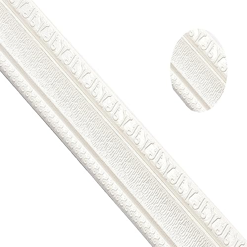 Moldura de espuma flexible autoadhesiva de 90 x 3 pulgadas, papel tapiz 3D, borde de pared, borde de zócalo, autoadhesivo, moldura de espuma