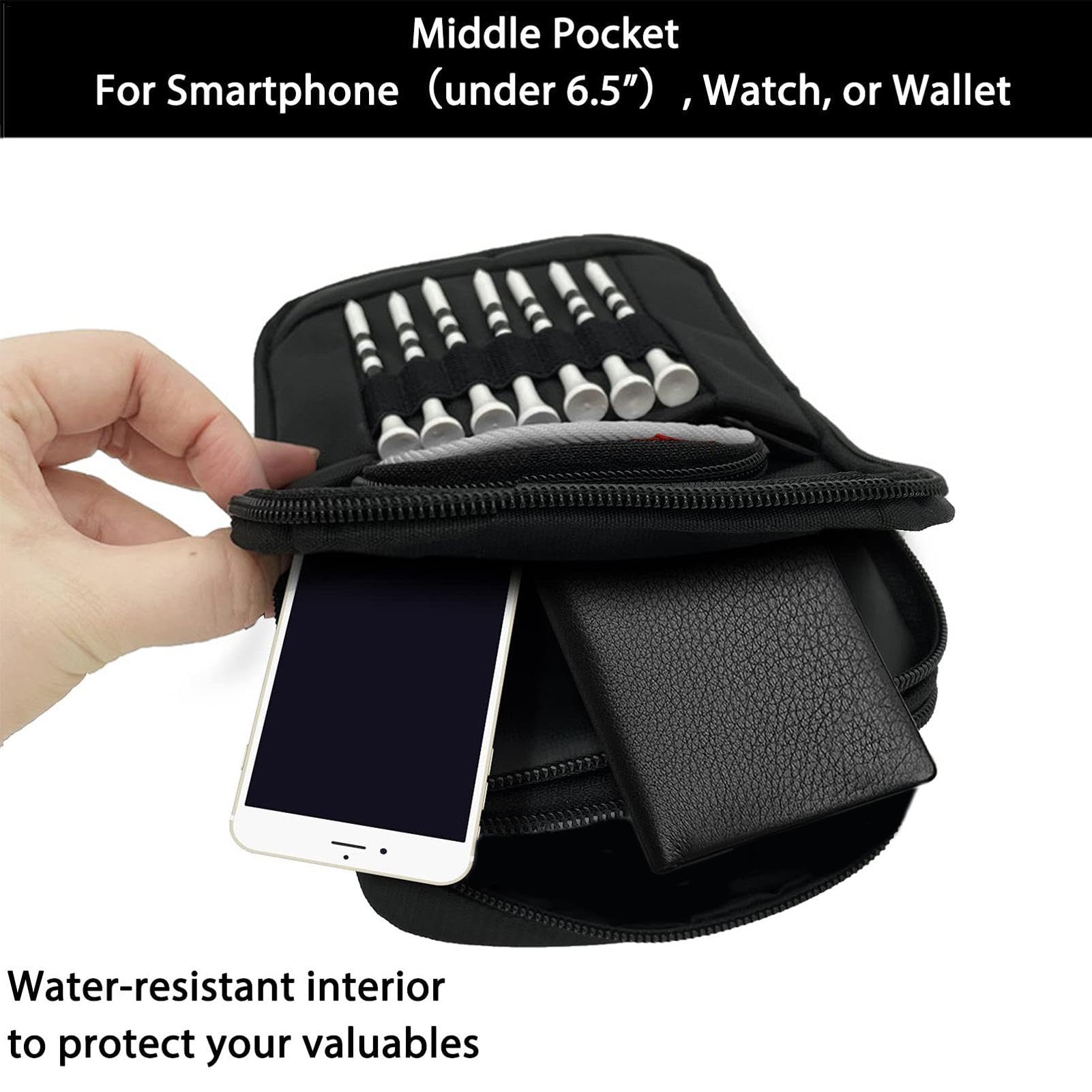 Golfballtasche | Golfball-Tasche mit Clip, mehrere Taschen, Golf-Zubehör-Halter, Golfball-Tasche, Golf-Tee-Organizer, Tasche, Golfschläger-Tasche, Zubehör, für Männer und Frauen