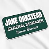 Engraved Name Tag Badges – Personalized Custom Identification Badge with Pin or Magnetic Backing - 2 Sizes - Many Colors - Name Badge - Badge (Green/White, 3