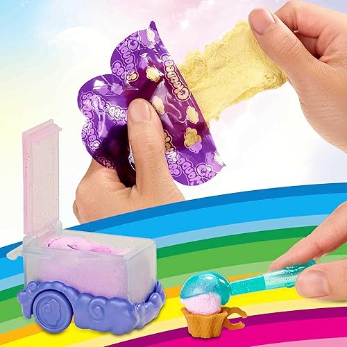Miniatura 3 de Mattel Cloudees - Juego de fiesta de helados de playa coleccionables para mascotas, juguetes interactivos temáticos de nube con masa moldeable,