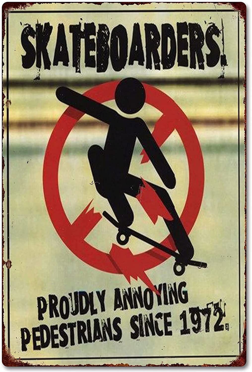Skate Shop Metal Tin Signs Vintage Posters Skateboard Lovers Metal Tin Sign Hanging Retro Plaque Kitchen Poster Cafe Bar Pub Store Man cave Art Novelty Designs 5.5x8inch