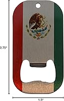 Vista 3 de Abridor de botellas con bandera de México, acero inoxidable, resistente, nacional mexicano, MX