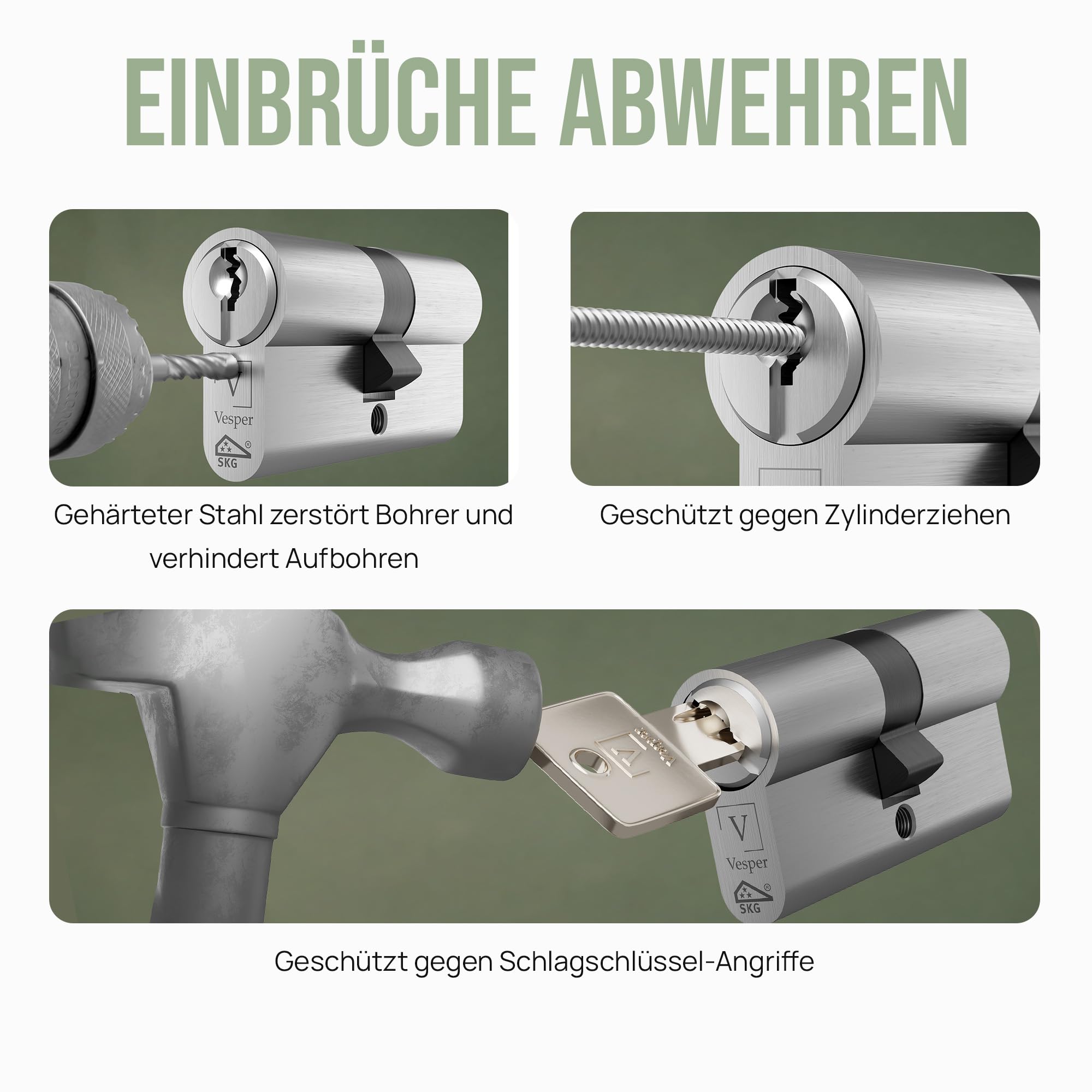 Vesper Secure+ SKG3*** Schließzylinder gleichschließend konfigurierbar