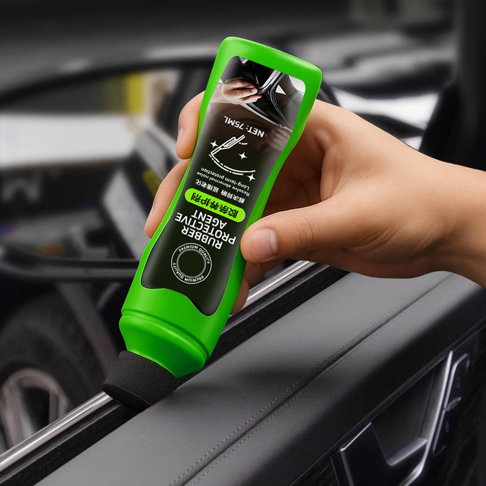 Rénovateur de joint en caoutchouc de voiture – 75 ml – Agent de renouvellement résistant aux intempéries, applicateur de pointe éponge | pour voiture, fenêtre, porte, coffre, capot