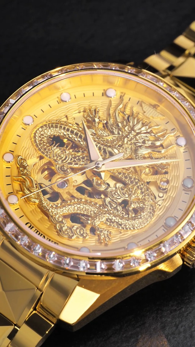 Amazon.com: OUPINKE Gold Dragon Skeleton Men's Wrist Watches