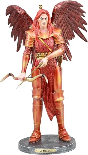 Miniatura 2 de Ebros Gran Iglesia Católica Arcángel blindado San Uriel con arco y flecha Estatua de 13.5 pulgadas de alto Altar devocional cristiano Escultura de