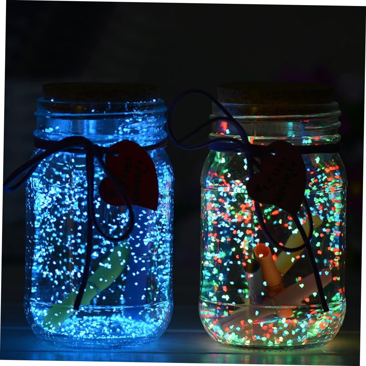 SUPVOX 2pcs Ocean Themed Aquarium Substrate 10g Luminous Stars Fluorescent Particle Decor for Fish Tank
