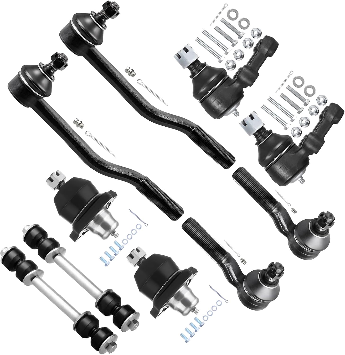 SCITOO 10Pcs RWD Front Suspension Kit Inner Outer Tie Rod End Sway Bar Link Upper Lower Ball Joint Fit 1980-1986 for Nissan 720
