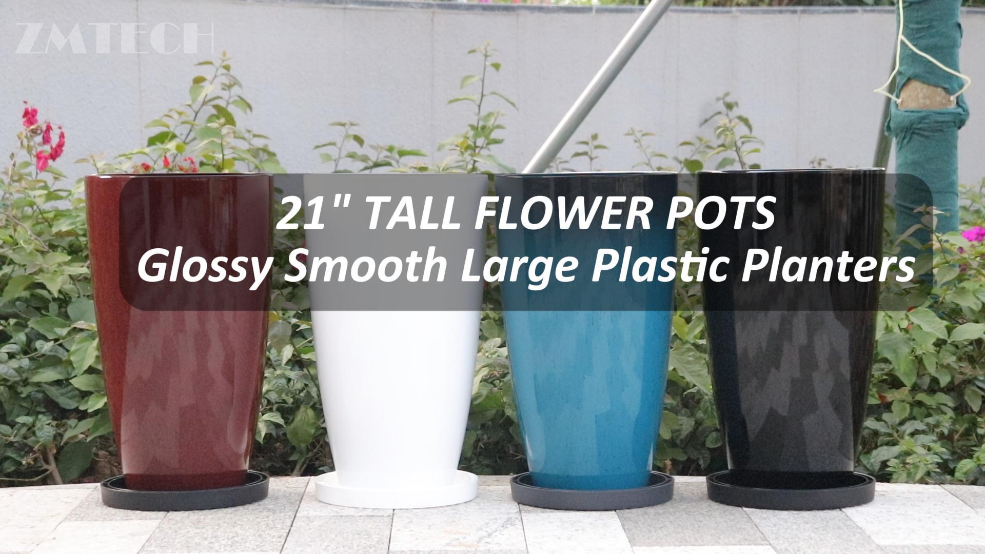 Amazon.com : ZMTECH 21 Inch Tall Plant Pots for Indoor & Outdoor