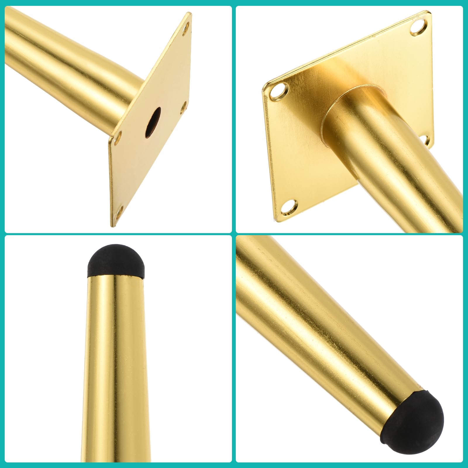 Uxcell 8PCS Metal Furniture Leg Replacement Couch Legs Cabinet Feet Gold Modern Furniture Legs DIY Sofa Feet with Screws for Cupboard Table (5 inch - Image 4