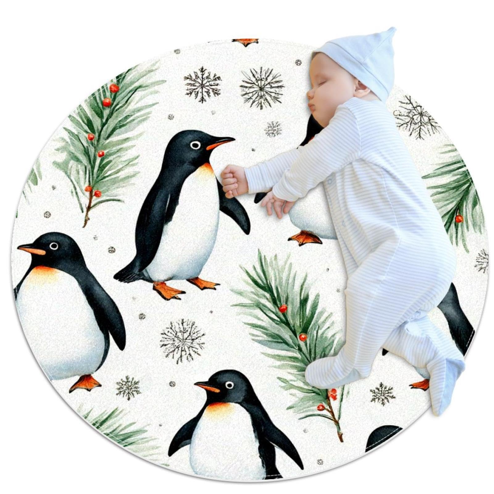 Tapis de salle de bain pingouin de Noël pour sécuriser les sols glissants